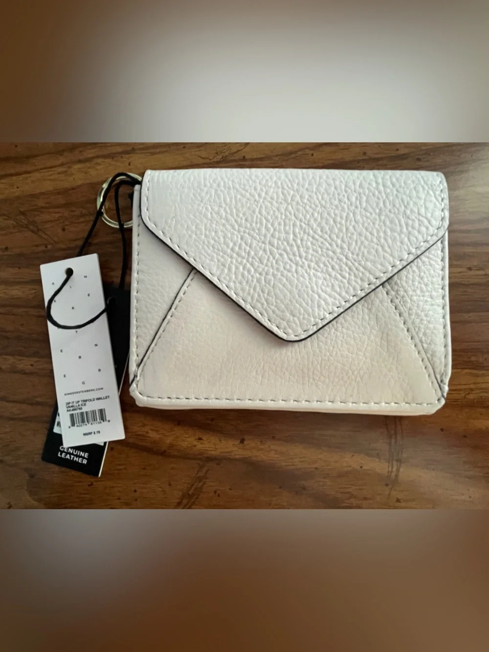 AIMEE KESTENBERG Zip It Up Tri-Fold Wallet Vanilla Ice Leather NWT